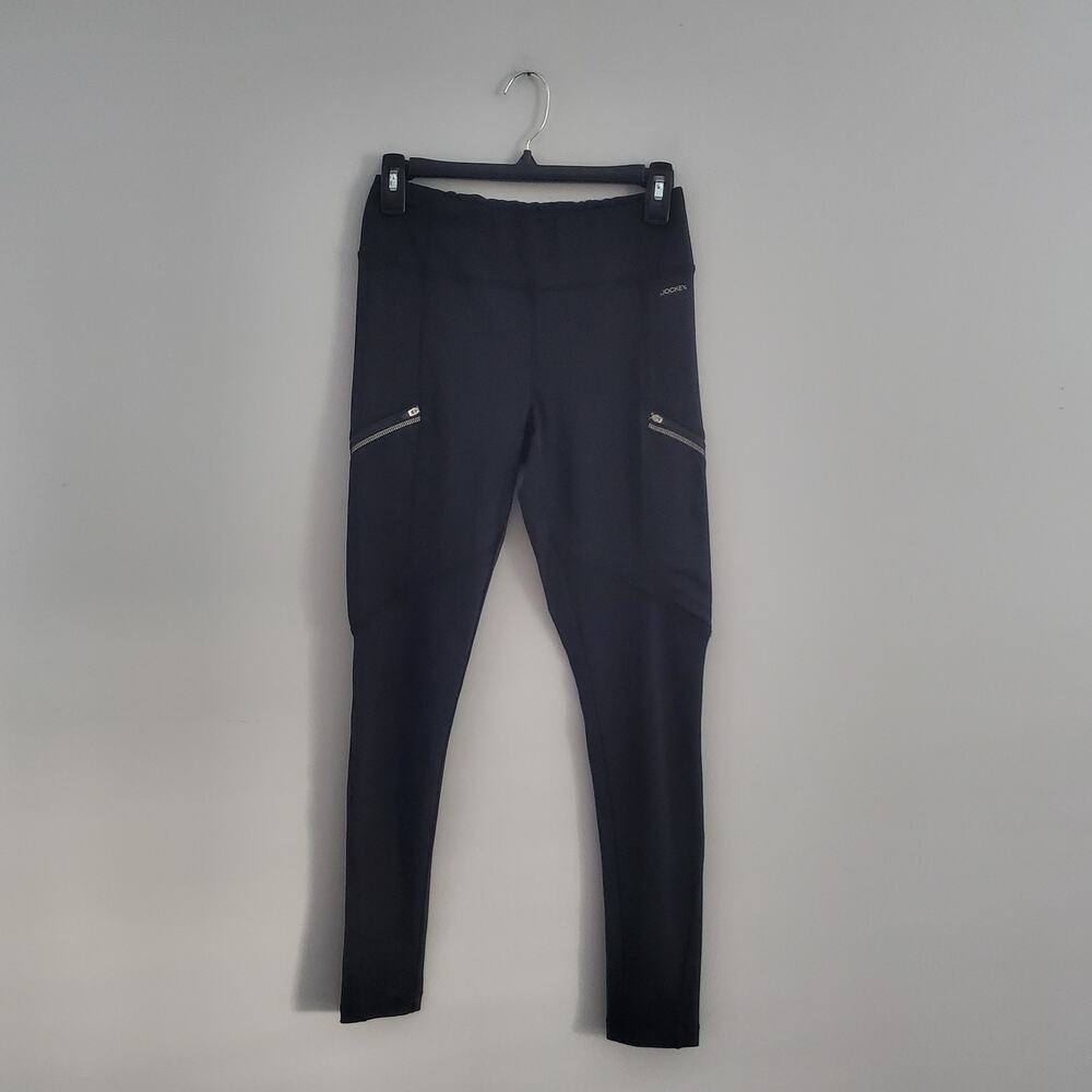 Jockey Black Athleisure Workout Leggings With Zipper Pockets Size S